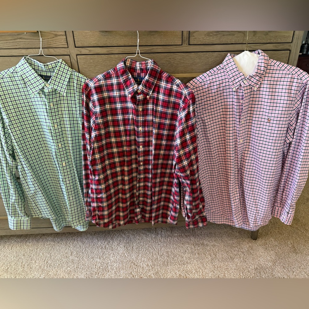 Ralph Lauren polo men’s sz large 3 shirt set AMAZING ORG$375